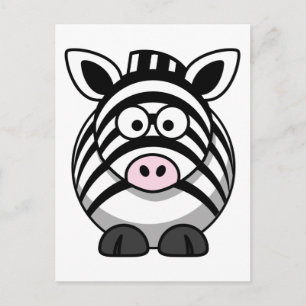 Cute Cartoon Zebra Postcard