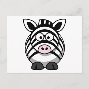 Cute Cartoon Zebra Postcard