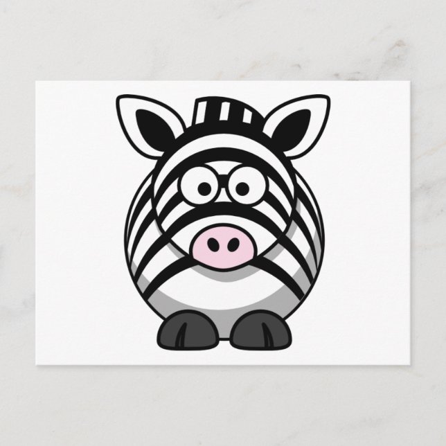Cute Cartoon Zebra Postcard (Front)