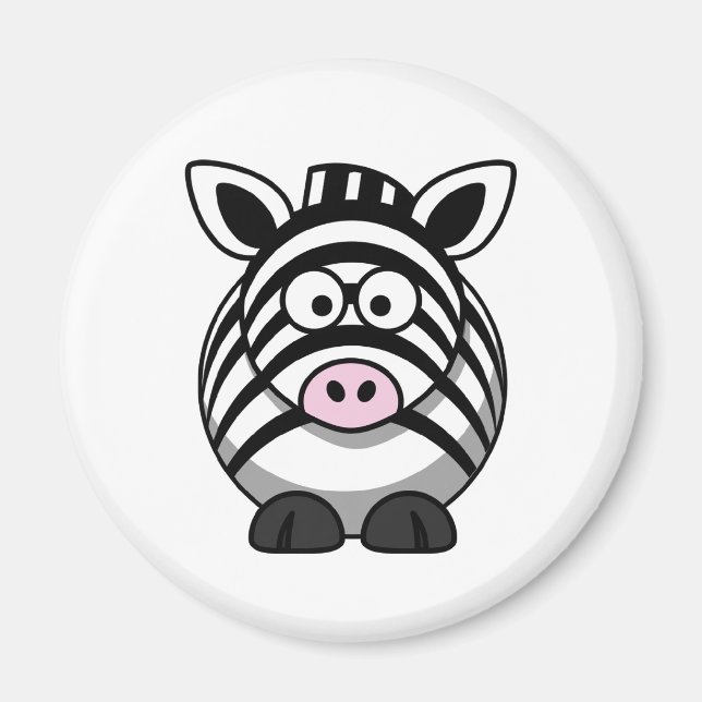 Cute Cartoon Zebra Template Magnet (Front)