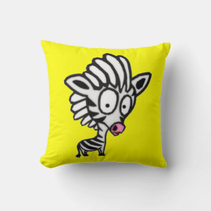Cute Cartoon Zebra Throw Pillow