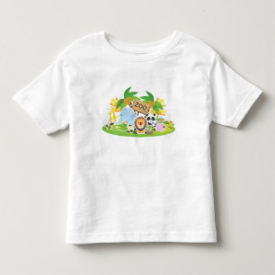 Cute Cartoon Zoo Animals Toddler T-shirt