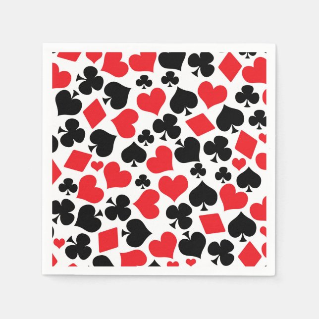 cute Casino gambling card suit pattern party Napkin (Front)
