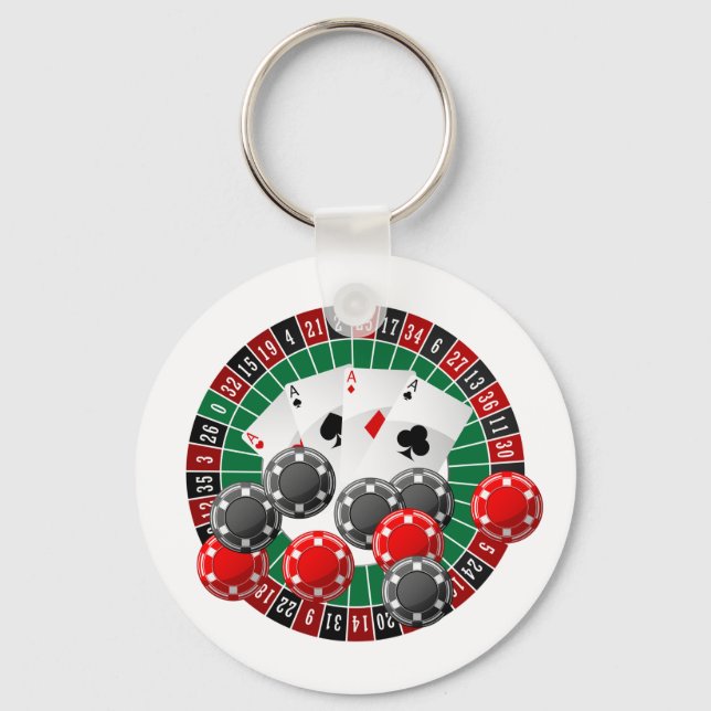 Cute Casino lovers Gambling Keychain (Front)