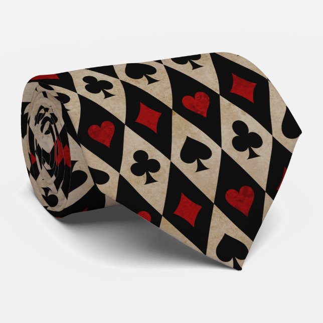 cute Casino tiled pattern neck tie (Rolled)