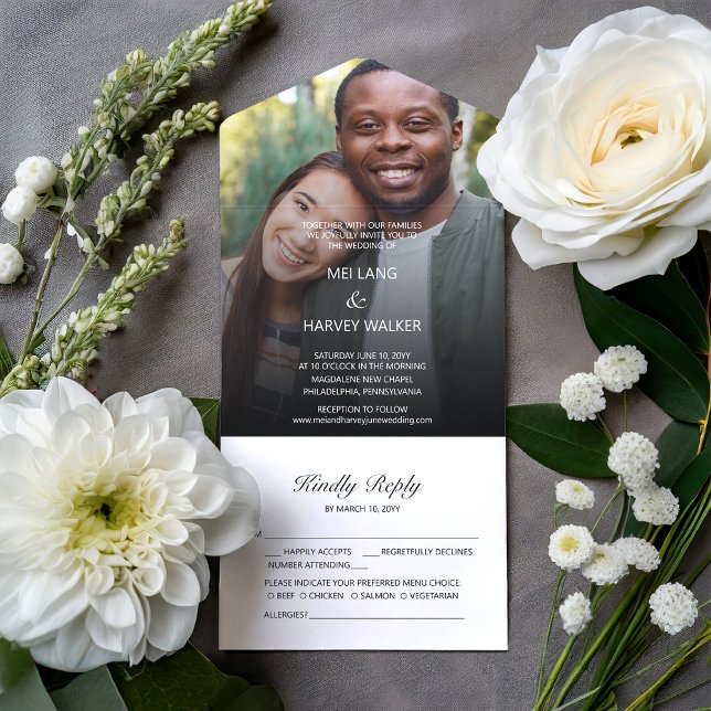 Cute Casual Photo Wedding All In One Invitation (Creator Uploaded)