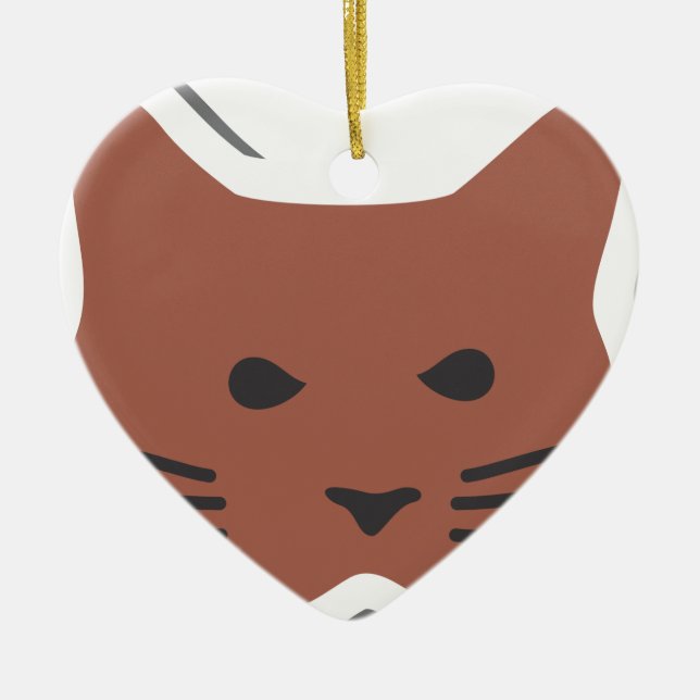 Cute Cat 2 Ceramic Ornament (Front)