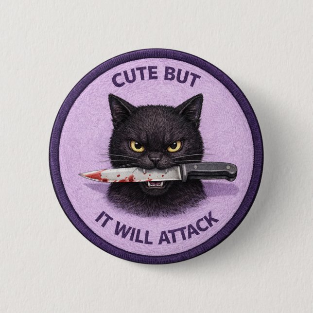 Cute Cat 2 Inch Round Button (Front)