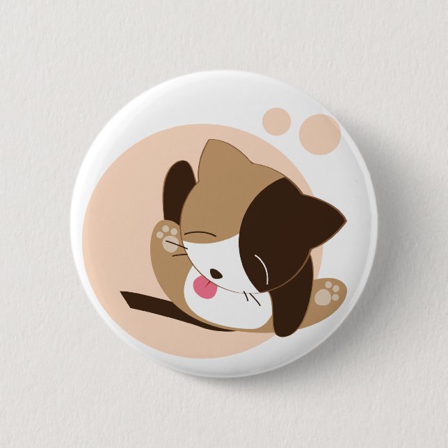 Cute Cat 2 Inch Round Button (Front)