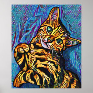 Cute Cat 684 Multicolor Kitten Poster
