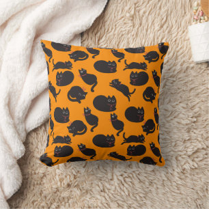 cute cat abstract throw pillow