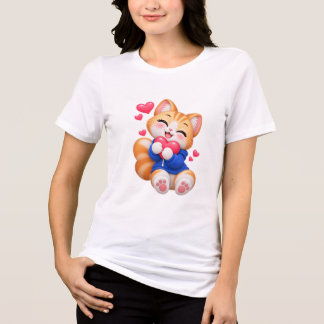 Cute Cat Adorable Sticker Tri-Blend Shirt