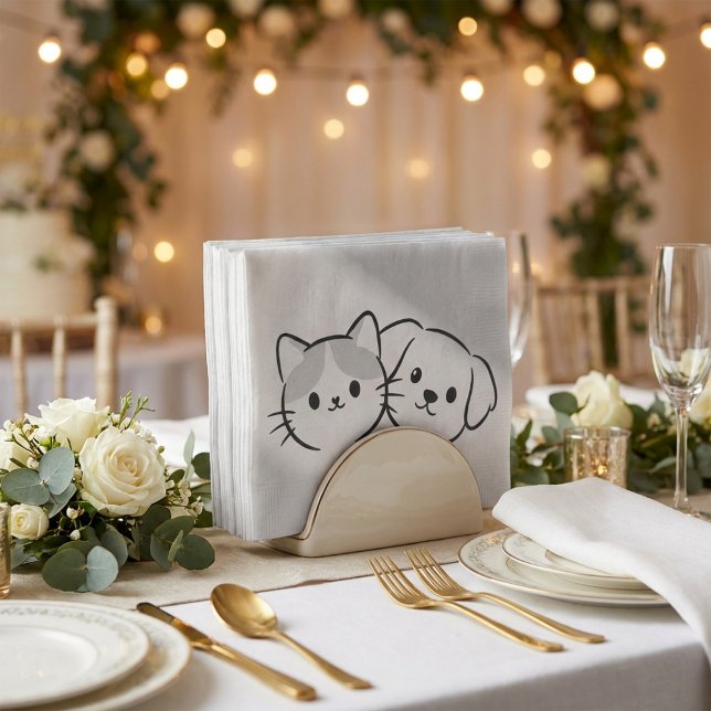 Cute Cat and Dog Friends Rustic Tissue Paper (Creator Uploaded)