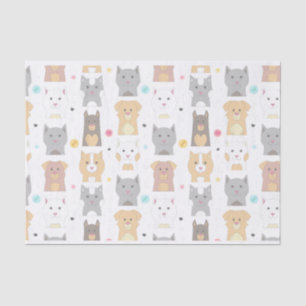 Cute Cat and Dog Pattern Tissue Paper