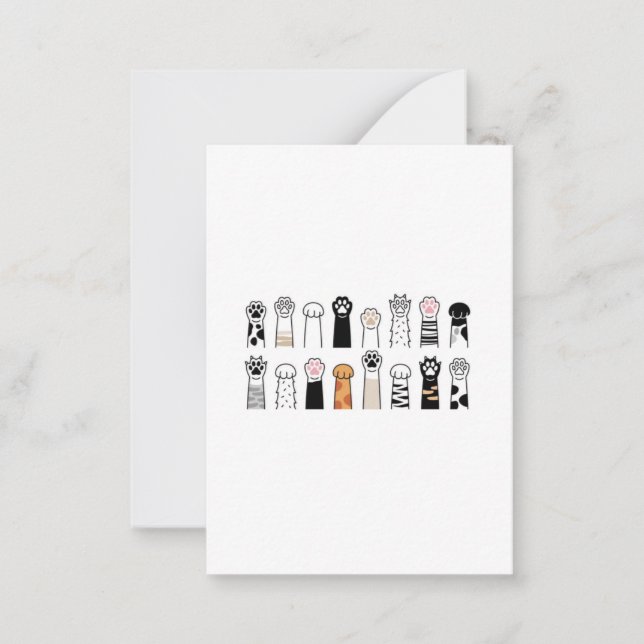cute cat and dog paws card (Front)