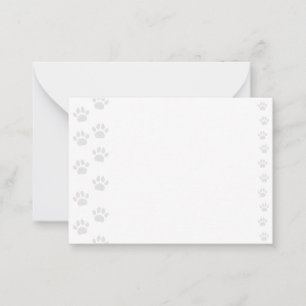 Cute Cat and Dog Pet Paw Prints Blank Card