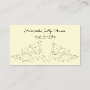 Cute Cat and Dog Print Pet Sitter Business Card
