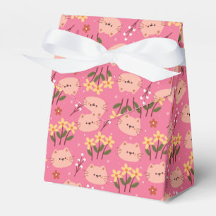 Cute Cat and Flowers Favor Box