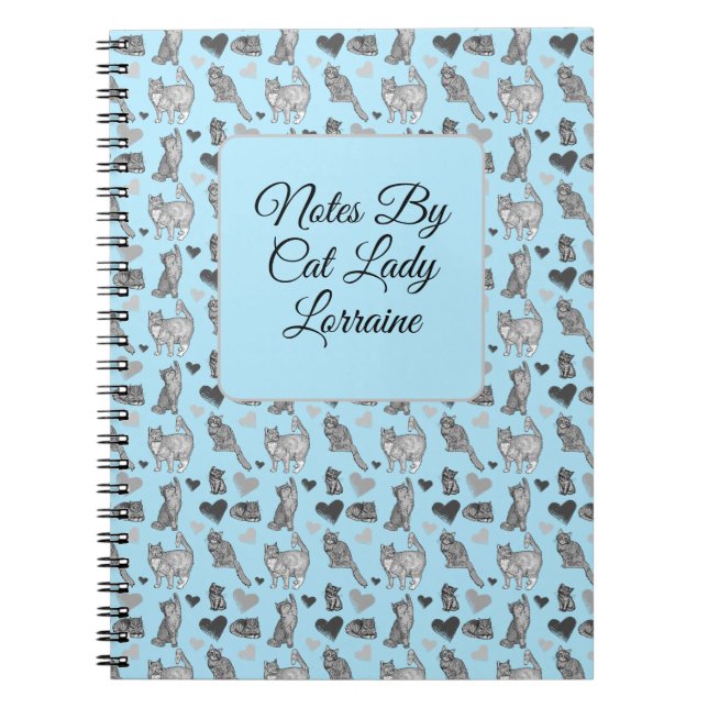 Cute Cat and Kitten Gift Wrap Notebook (Front)