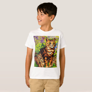 Cute cat and kittens drawing by Louis Wain T-Shirt