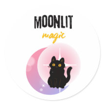 cute cat and moon 