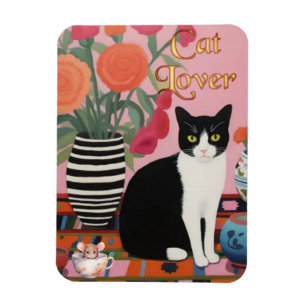 Cute Cat and Mouse Magnet