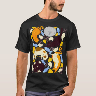 Cute Cat and Mouse Pattern T-Shirt