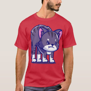 Cute Cat Angry Cartoon T-Shirt