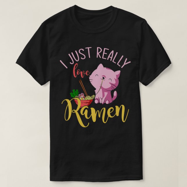 Cute Cat Animal Lover Kawaii Ramen Pullover  (Design Front)