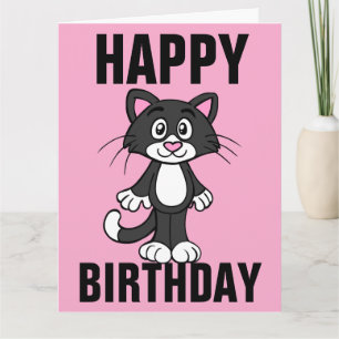 CUTE CAT ART BIRTHDAY GREETING CARD