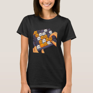 Cute Cat Art, Colourful Cats on Typing Keyboard T-Shirt