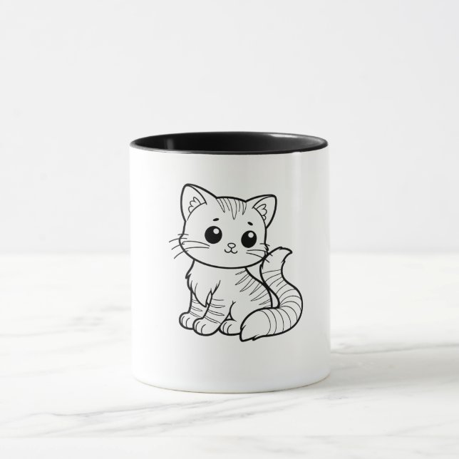 CUTE CAT ART DESIGN  MUG (Center)