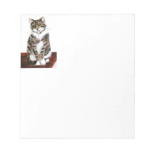 Cute Cat Art Grey Tabby Notepad