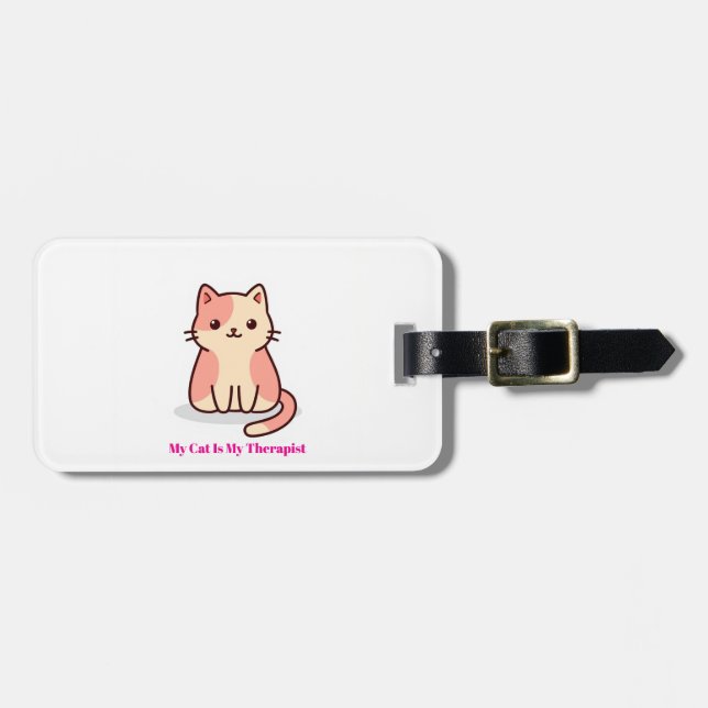 Cute Cat Art Luggage Tags (Front Horizontal)