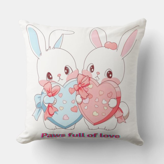 Cute Cat Art Pillow for Nursery, Kids’ Room  (Front)