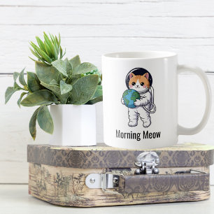 Cute Cat Astronaut Cat Mom Pet Lover Custom Coffee Mug