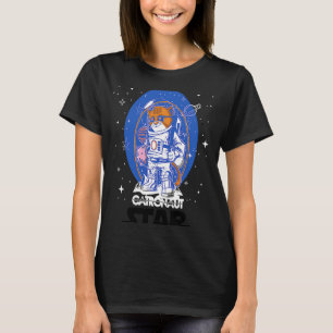 Cute Cat Astronaut Sticker T-Shirt