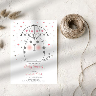 Cute Cat Baby Shower Invitation