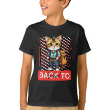 Cute Cat Back to School Kids T-Shirt