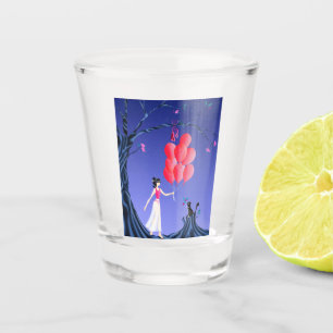cute cat ballerina midnight tree shot glass