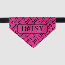 Cute Cat Bandana Pink Bones Simple Collar