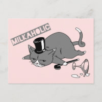 Cute Cat Baron Pun Illustration | "Milkaholic"