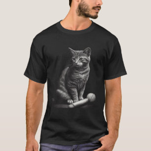 Cute Cat Baseball Graphic Tees Men Women Boys Girl