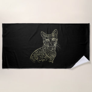 Cute Cat Beach Towel
