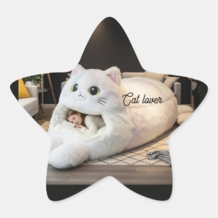 Cute cat bed – Personalized Star Sticker