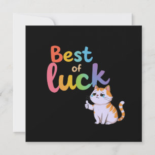 Cute Cat Best of Luck: Spread Fun and Feline Good Invitation