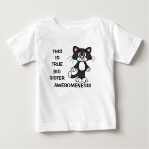 Cute Cat Big Sister Awesomeness Toddler Dress Baby T-Shirt