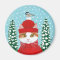 Cute cat, bird Christmas winter snow