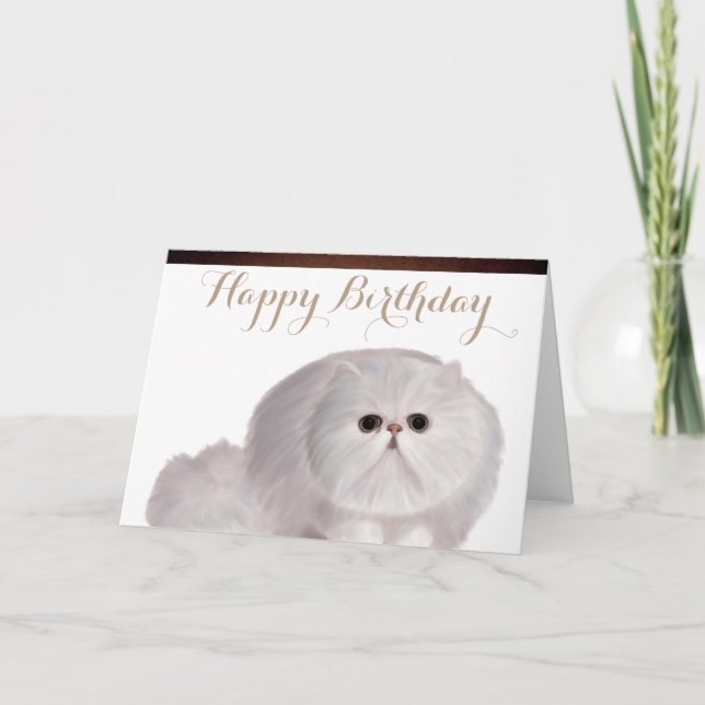 Cute Cat Birthday Greeting Card (Front)