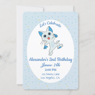 Cute Cat Birthday Invitation